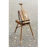 An Early 20th Century French Portable Easel, Beech. 54" High - 137cm. (Rebate Size)