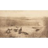 A Monochrome Thorburn Print of Resting Grouse, Signed in Pencil, 16" x 27".