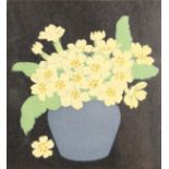 John Hall Thorpe (1874-1947) Australian. Still Life of Yellow Flowers, Woodblock, 7" x 6".