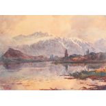 Early 20th Century. 'Evening Light on the Pir Panjal', Watercolour, Indistinctly Signed, 10.5" x