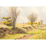 R. Haynes (20th Century) British. A Tree Lined Country Path, Oil on Board, Signed. 10" x 14".