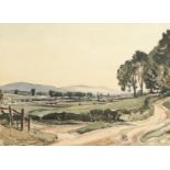 Claude Muncaster (1903-1974) British. 'View of Downs from Lee Farm, Fittleworth', Watercolour,
