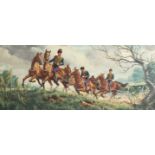Frank Currie. Soldiers on Horseback Riding through a Landscape, Oil on Board, Signed, Inscribed