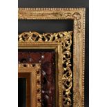 A 19th Century Carved Florentine Frame. 13.5" x 11.25" - 34.25cm x 28.5cm wide rebate. And Four