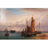 William Henry Mason (19th Century). A View of Shipping at Chichester with Bosham Church in the
