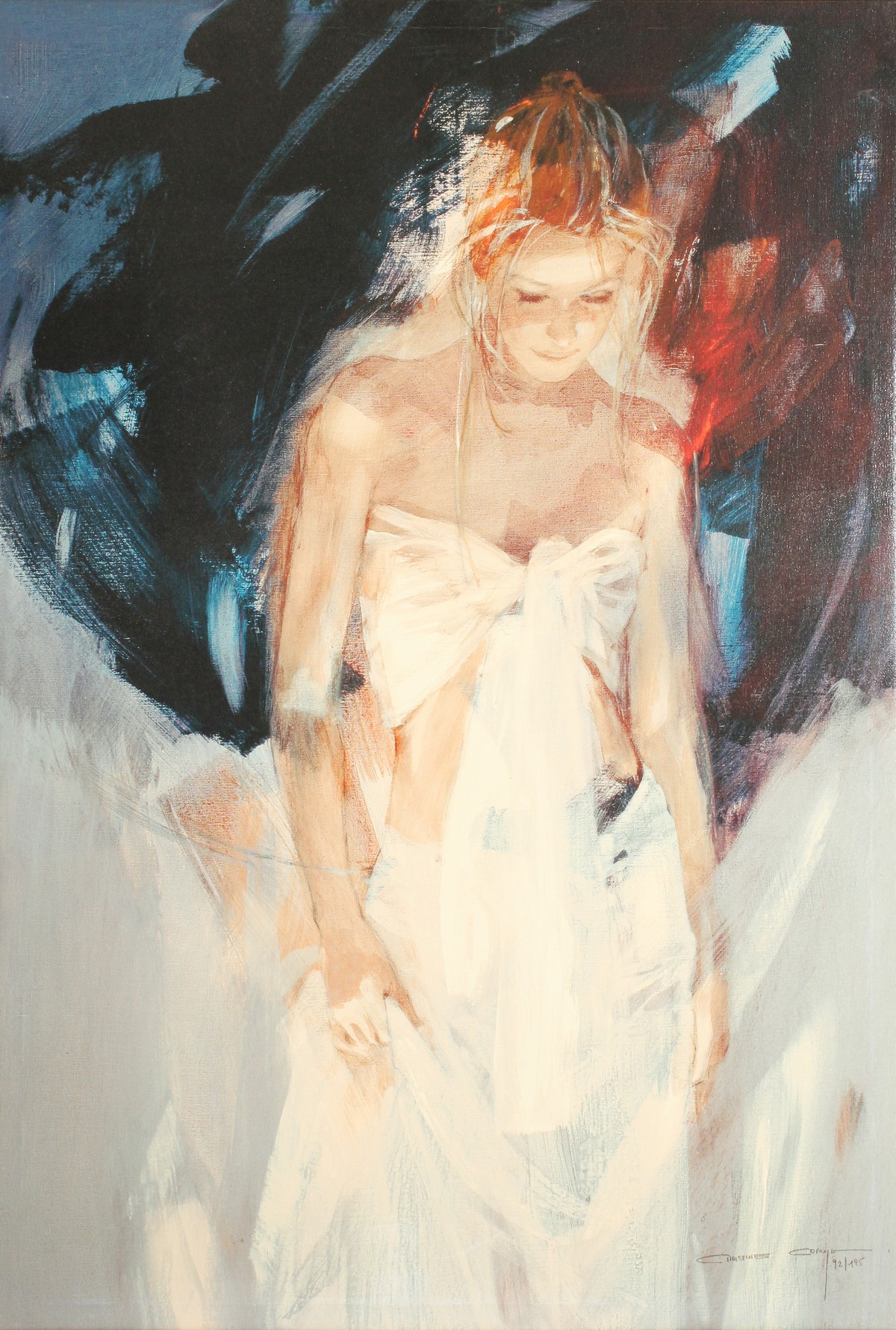 Christine Comyn. 'Backstage', a Signed and Numbered, 92/195, Limited Edition Print, 38" x 26".