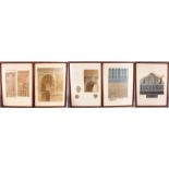 FIVE FRAMED RUSSIAN 20TH CENTURY LITHOGRAPH BOOK PLATES OF ISLAMIC SUBJECT - AFTER PETR PETROVICH