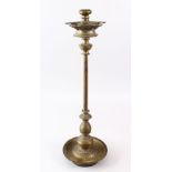 A LARGE 18TH CENTURY INDIAN BRONZE OIL LAMP, 59CM HIGH