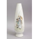 A CHINESE REPUBLIC STYLE FAMMILE ROSE PORCELAIN VASE - FISHERMAN , decorated with an elder and