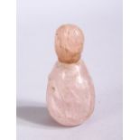 A GOOD 18TH / 19TH CENTURY MUGHAL CARVED ROCK CRYSTAL OR AMYTES SCENT BOTTLE, 6CM