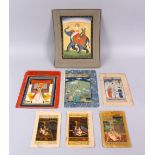 A COLLECTION INDO PERSIAN EROTIC MINIATURE PAINTINGS, 6 erotic painting including one very early