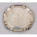 AN ENGLISH SOLID SILVER BON BON DISH, engraved for the Punjab Regiment, presented to captain v.c.