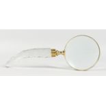 A LADIES MAGNIFYING GLASS with cut glass handle.