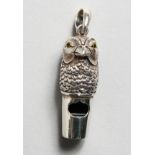 A CAST SILVER BIRD NOVELTY WHISTLE.