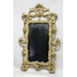 A VERY GOOD 18TH CENTURY GILT FRAME PIER MIRROR, with carved, gesso and gilded pierced frame with