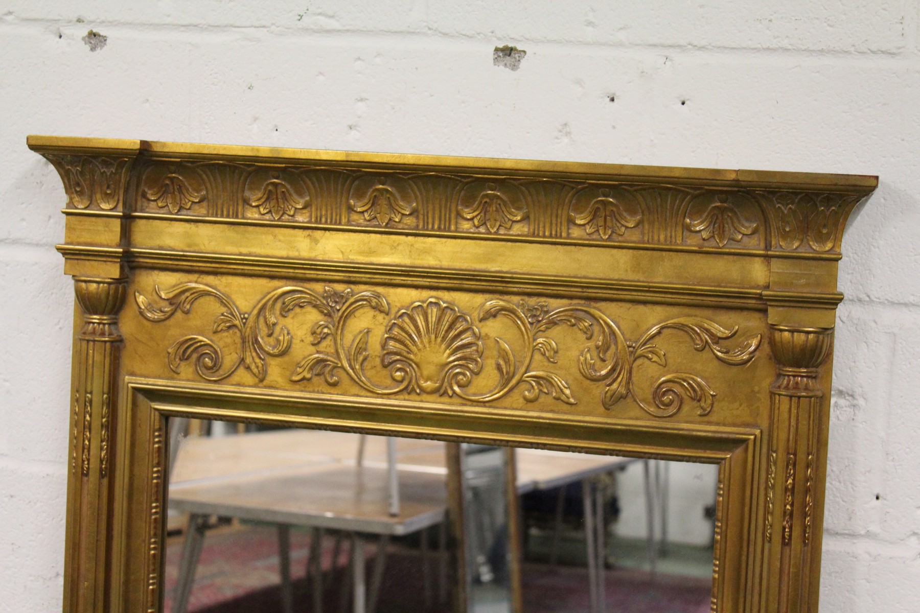 A MODERN GILT FRAMED PIER MIRROR IN THE REGENCY STYLE. - Image 2 of 2