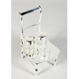A SILVER PLATED NOVELTY CHAIR SHAPE CONDIMENT. 7.5ins high.