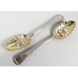 A PAIR OF GEORGE II BERRY SPOONS, London 1750. Maker: JB.