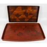 TWO INLAID TRAYS.