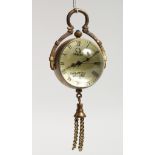 A MINIATURE BALL SHAPE PENDANT WATCH. 1.5ins diameter.