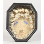 A 19TH CENTURY FRENCH FRAMED AND GLAZED MEMENTO.