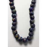 A VERY GOOD SET OF BLUE ROMAN BEADS.