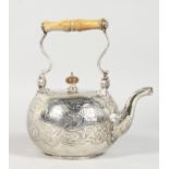 A GEORGE II TEA KETTLE with ivory handle. London 1730. Maker: Gabriel Sleath.