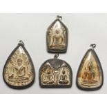 FOUR ASIAN ICON STYLE PENDANTS. Various Sizes.