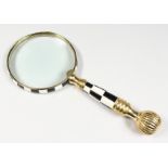 A MAGNIFYING GLASS.