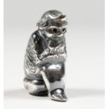 A SILVER GNOME VESTA CASE. 2.75ins high.