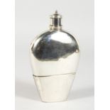 A RARE GEORGE III YORK SILVER HIP FLASK, plain design with cup. York Circa. 1807. Makers: Robert