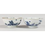 NANKING CARGO BOWLS, with blue and white decoration.