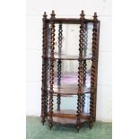 A good set of 19th century rosewood and mirror back wall shelves, the shelves united by open