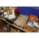 A large quantity of decorative and household china and glass etc.