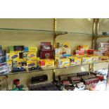 A good large collection of Vanguard's model toy cars, boxed together with similar items.