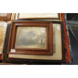 A pair of early photographs depicting railway workers, together with another photograph.