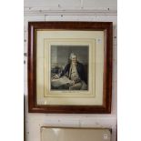 A hand coloured engraving of Captain Cook.