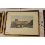 Max Ludby "Castle on a Hill" possibly Ludlow watercolour, signed.