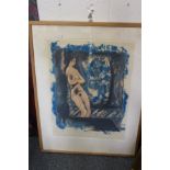 Percy L "Figure I" large limited edition colour print, framed and glazed.