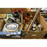 Miscellaneous collectables to include china, metal ware, walking sticks etc.