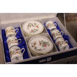 A set of six Aynsley Pembroke coffee cans and saucers, boxed.