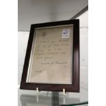 A facsimile signed letter from Winston Churchill, framed and glazed.
