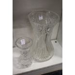 Two cut glass vases.