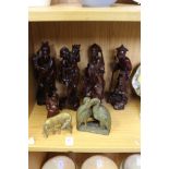 Chinese carved wood figures and other items.
