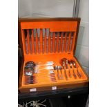 A cased set of stylish cutlery.