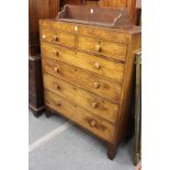 A 19th century mahogany straight front chest of two short and four graduated long drawers on bracket