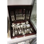A bead pattern canteen of cutlery.