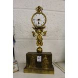 A good French ormolu mantle clock with figural support.