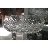 A pair of good cut glass oval dishes.