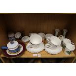 Sophie Conran White Oak cups and saucers and other decorative china.